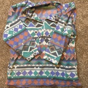 Retro Aztec Patterned Fleece